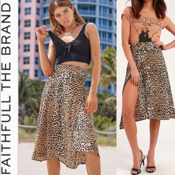 Faithfull the Brand Dresses & Skirts - 🆕 Faithfull the Brand Leopard Print Midi Skirt